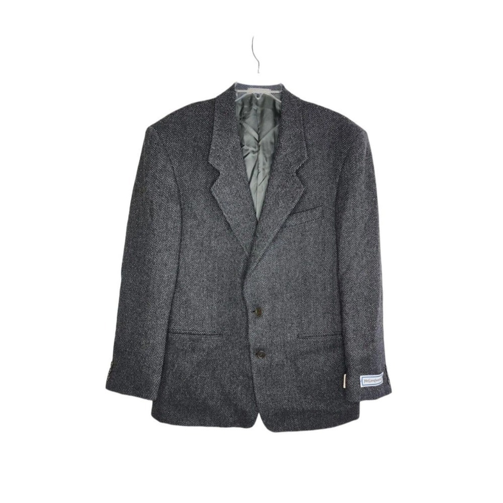 Yves Saint Laurent YSL Cashmere Wool Sport Coat Blazer Herringbone 42R - Picture 2 of 16